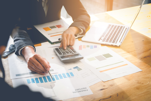 Financial reports on desk